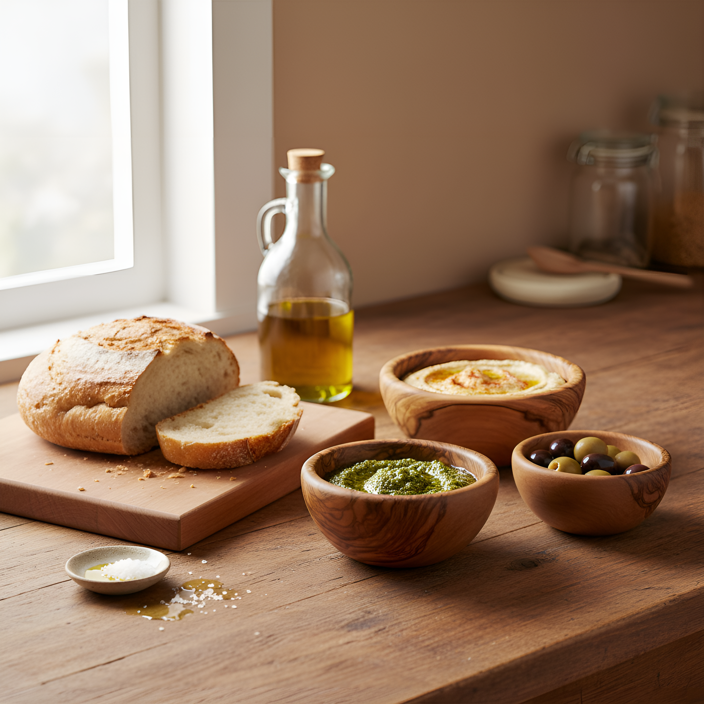 Olive Wood Bowls - Set of 3 Bowls - 8cm, 12cm and 14cm