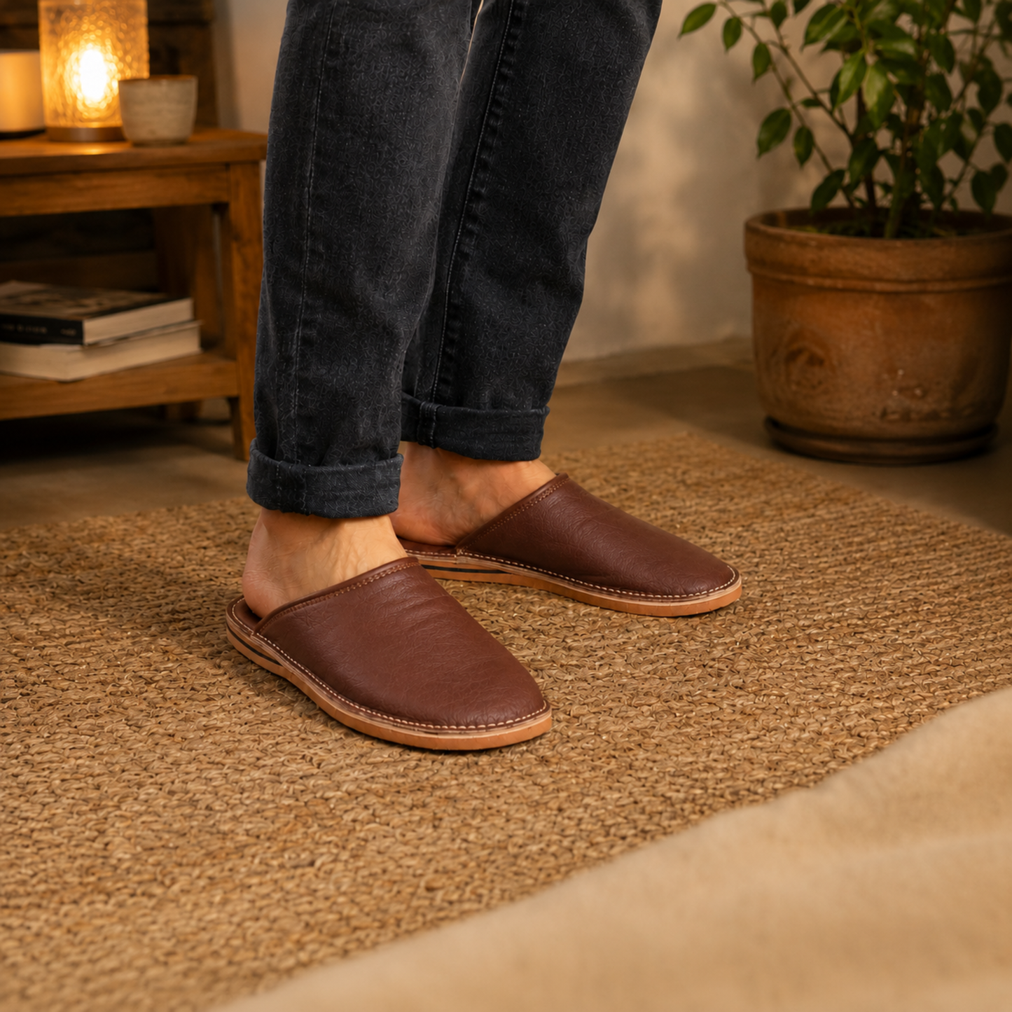 Babouche Cuir Naturel