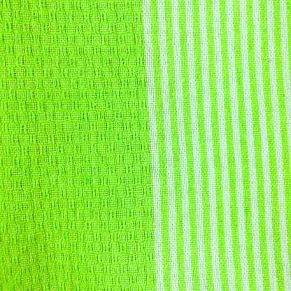 Handmade Fouta - 200 x 100 cm - Color Green with white stripes