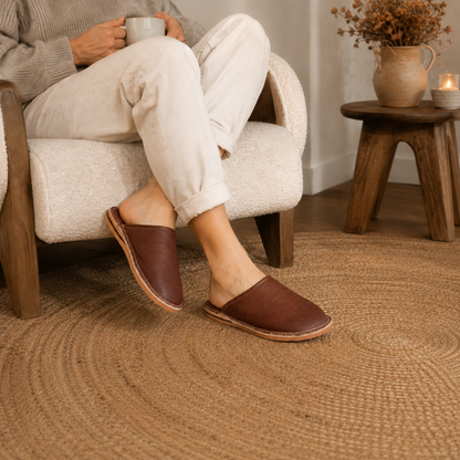 Babouche Cuir Naturel