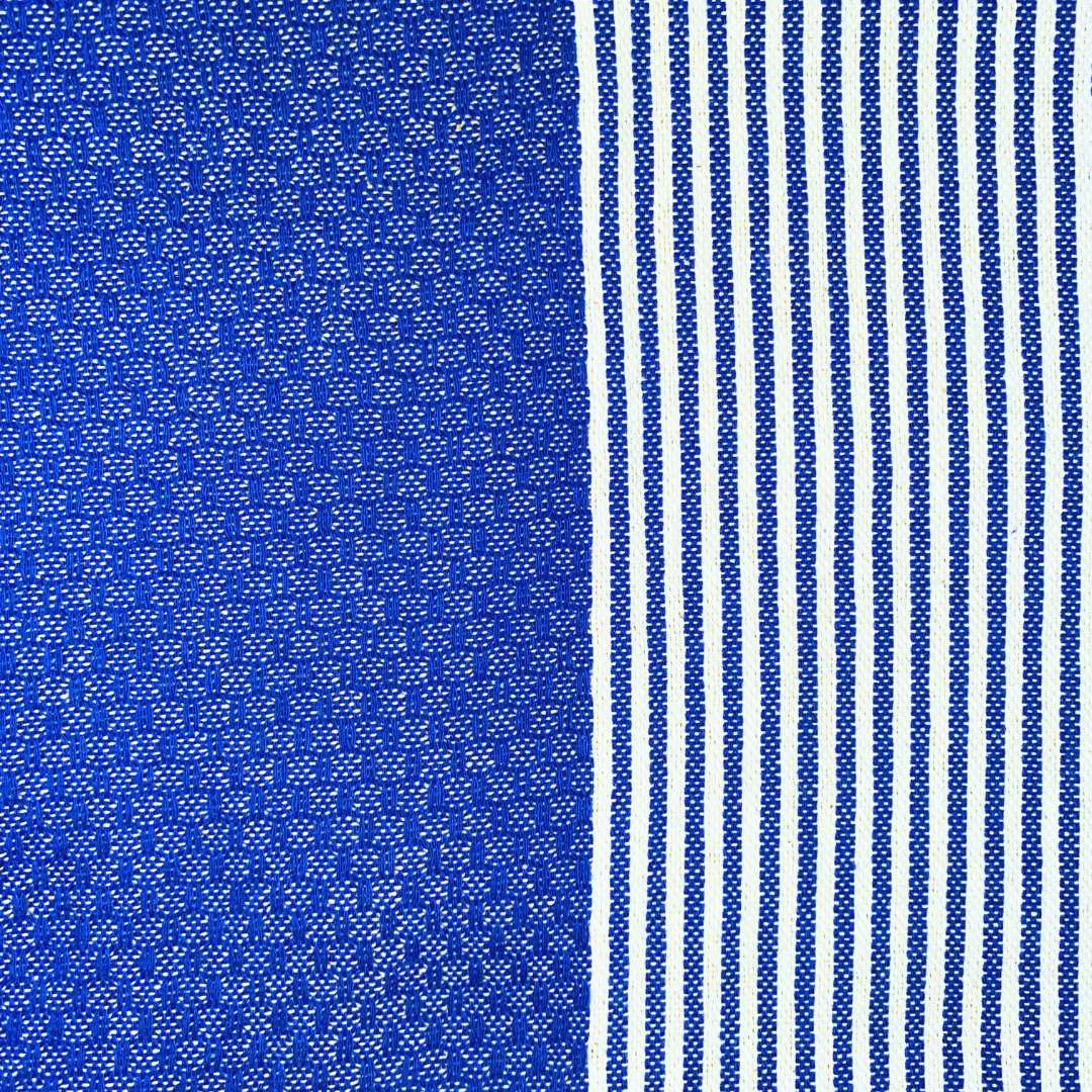 Handmade Fouta - 200 x 100 cm - Color Blue with white stripes