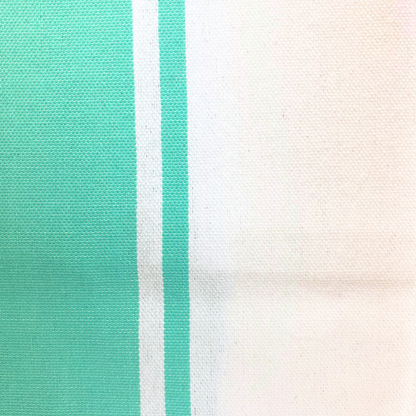 Fouta fait main - 200 x 100 cm - Coloris Blanc avec rayure verte
