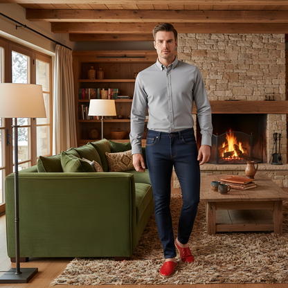 Babouche traditionnelle en cuir confortable et résistante pour homme – Coloris Rouge