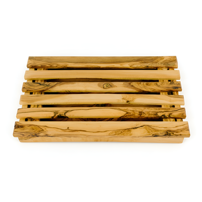 Planche à pain pour trancher du pain - Planche à découper avec ramasse-miettes en bois d'olivier, légère, facile à nettoyer, pratique - Grande planche à pain 32 x 20 x 4 cm