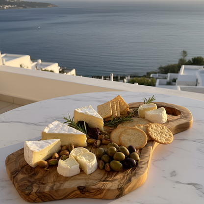 Planche à découper avec encoche en bois d'olivier - 52cm - Artisanale - Différentes tailles