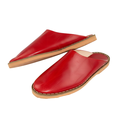 Babouche traditionnelle en cuir confortable et résistante pour homme – Coloris Rouge