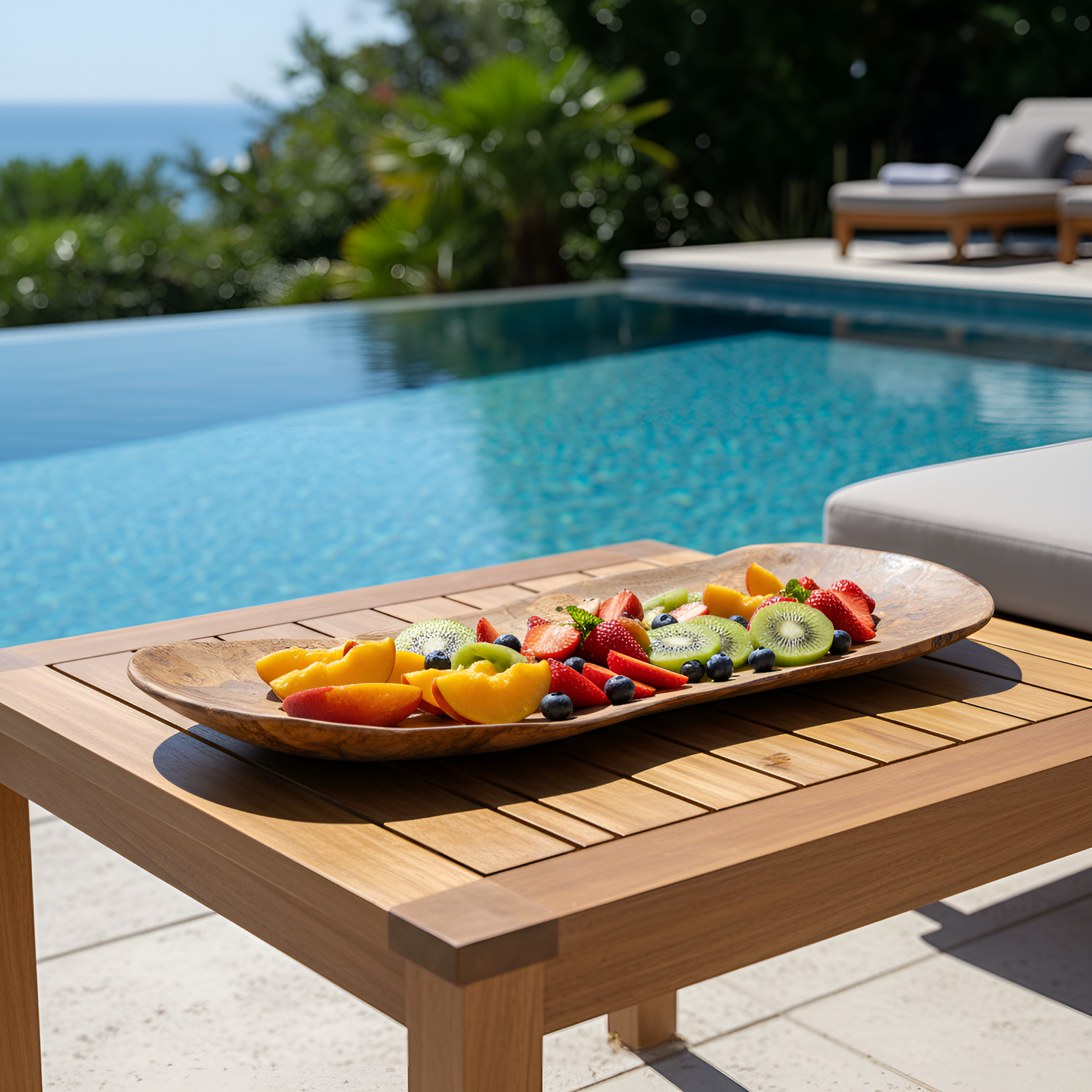 Plateau à Fruits en Bois d’Olivier – 40 cm