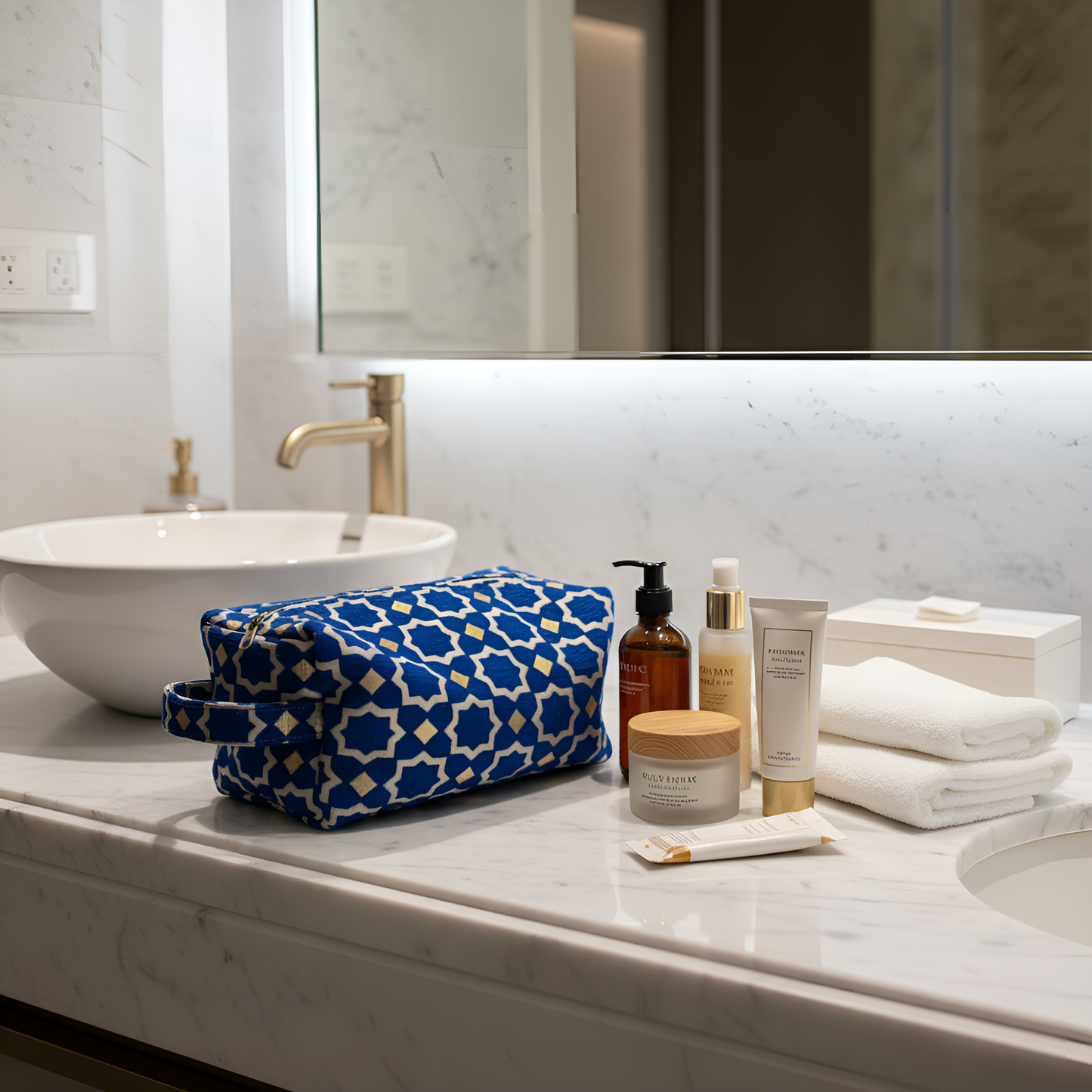 Trousse de toilette Laurence – Large - Bleu Roi