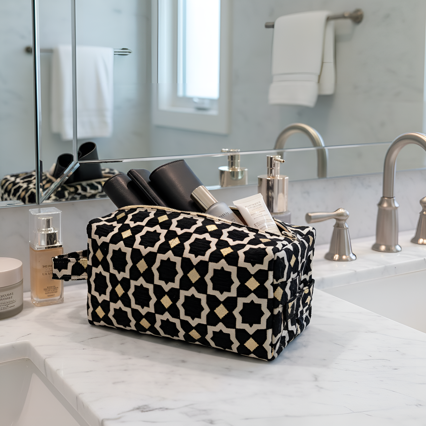 Trousse de toilette Laurence – Large - Noir