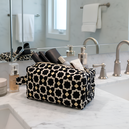 Trousse de toilette Laurence – Large - Noir