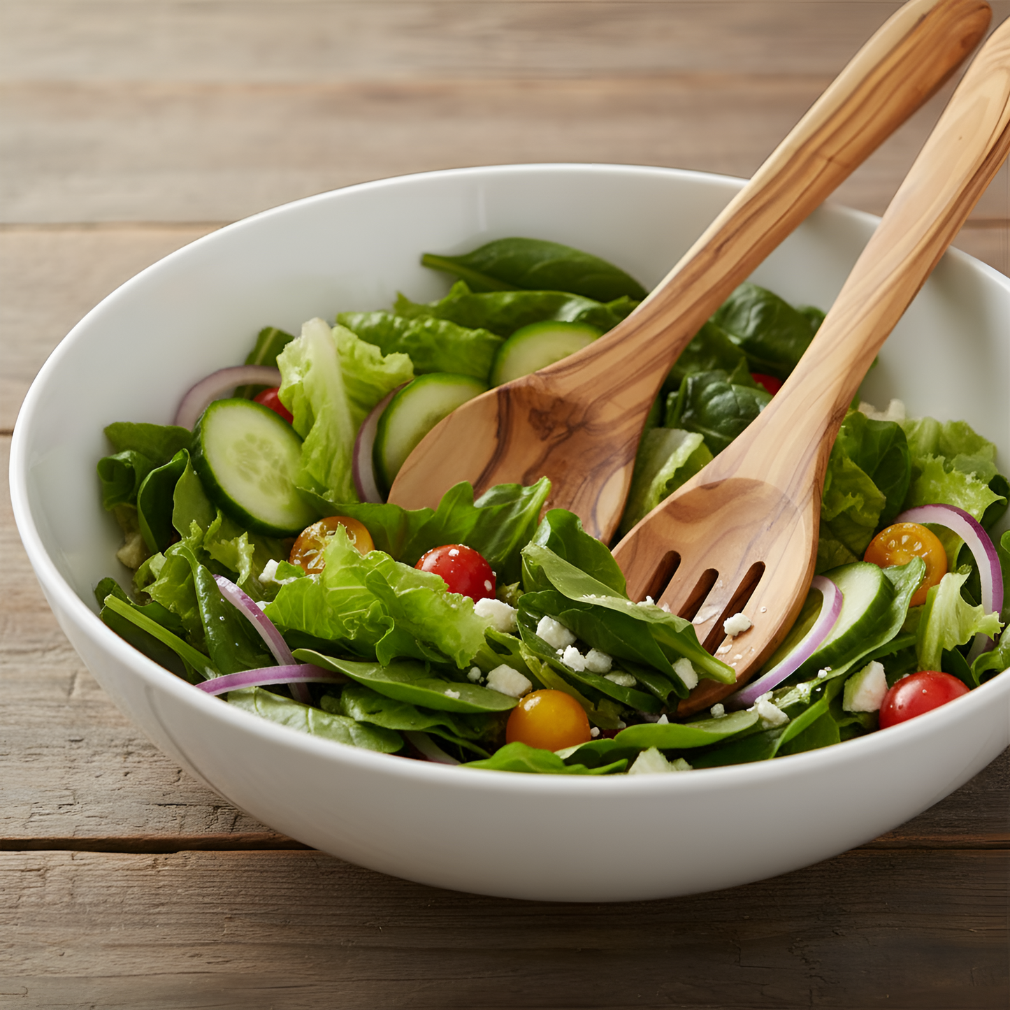 Olive wood salad servers - Unit or set of 2 - 30 cm