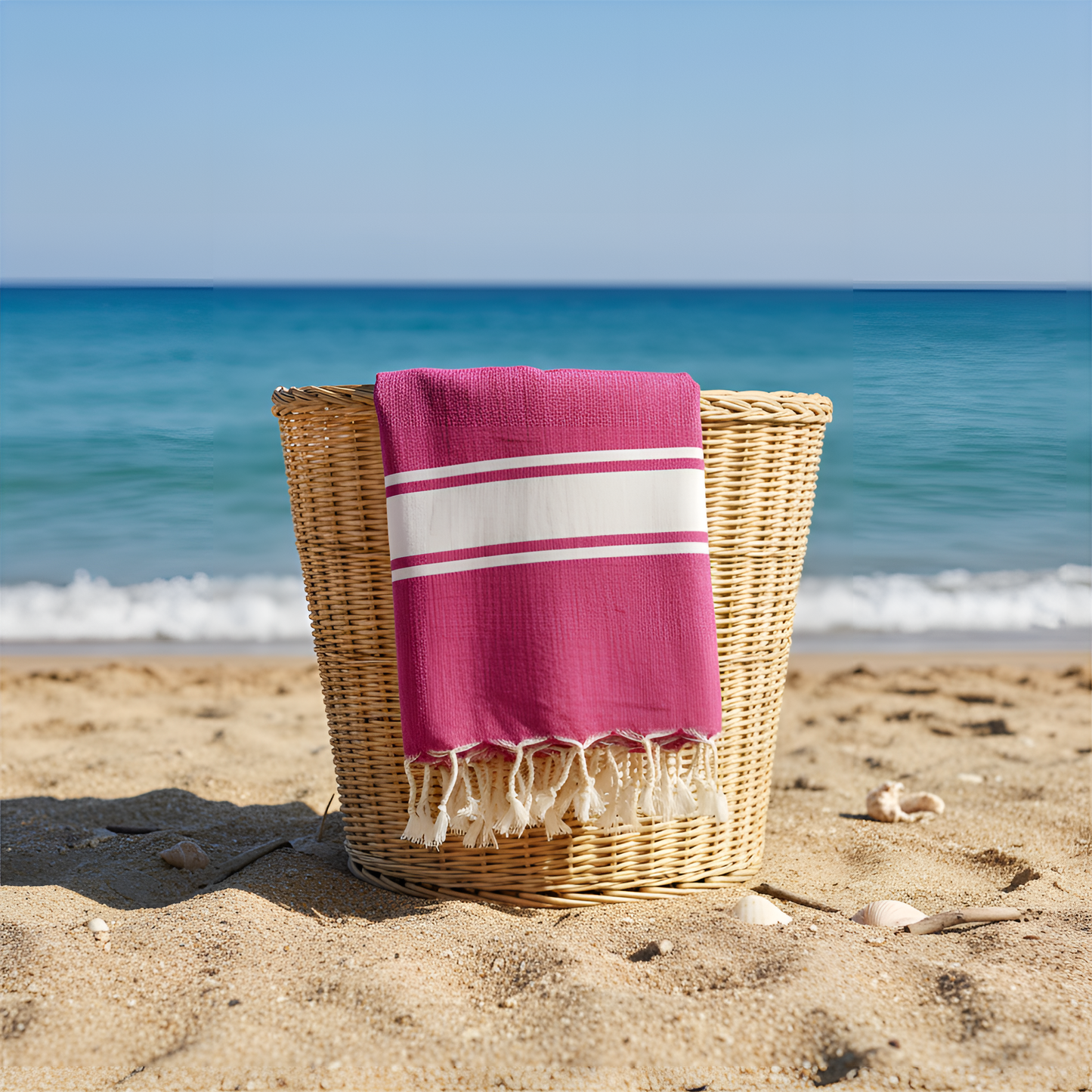 FOUTA-R-ÉPAISSE-BLANCHE-ROSE