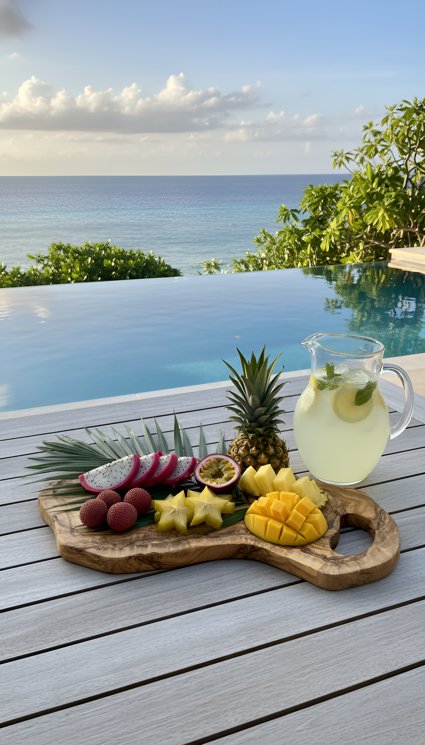 Planche à découper avec encoche en bois d'olivier - 52cm - Artisanale - Différentes tailles