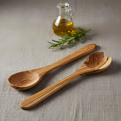 Olive wood salad servers - Unit or set of 2 - 30 cm