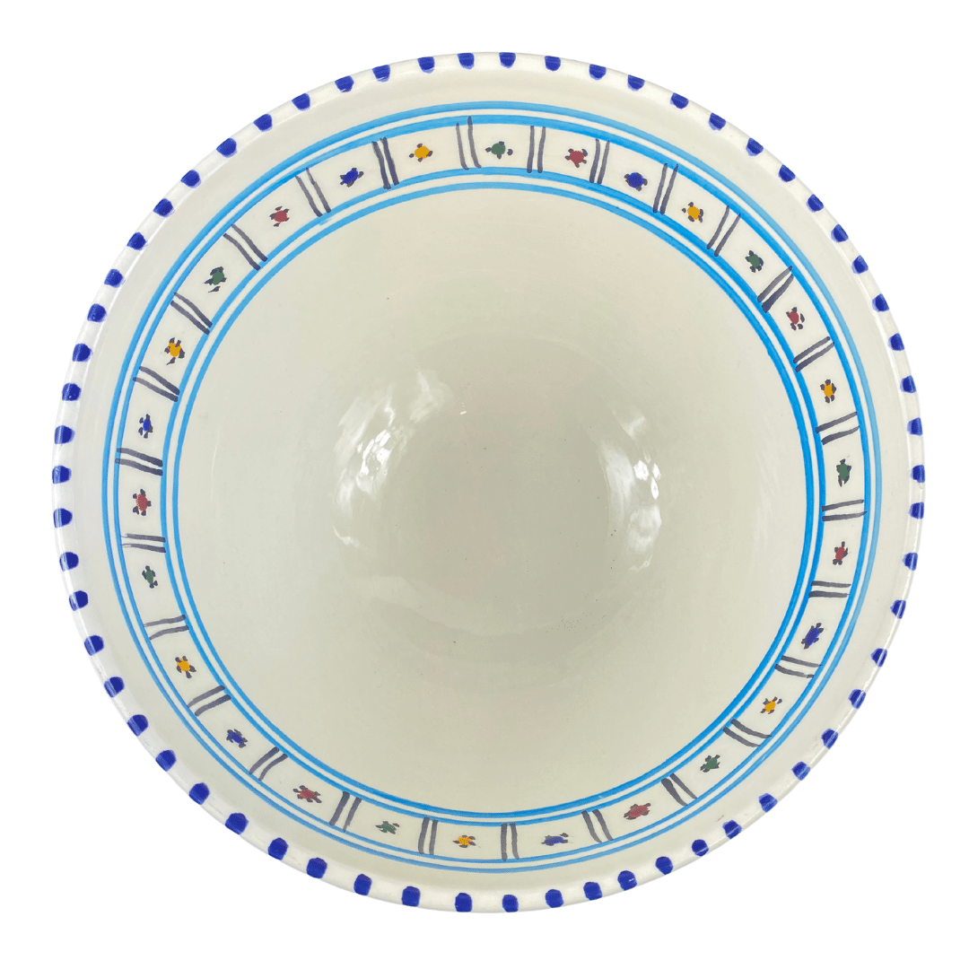 Large ceramic salad bowl - Mediterranean Turquoise - Available in different sizes