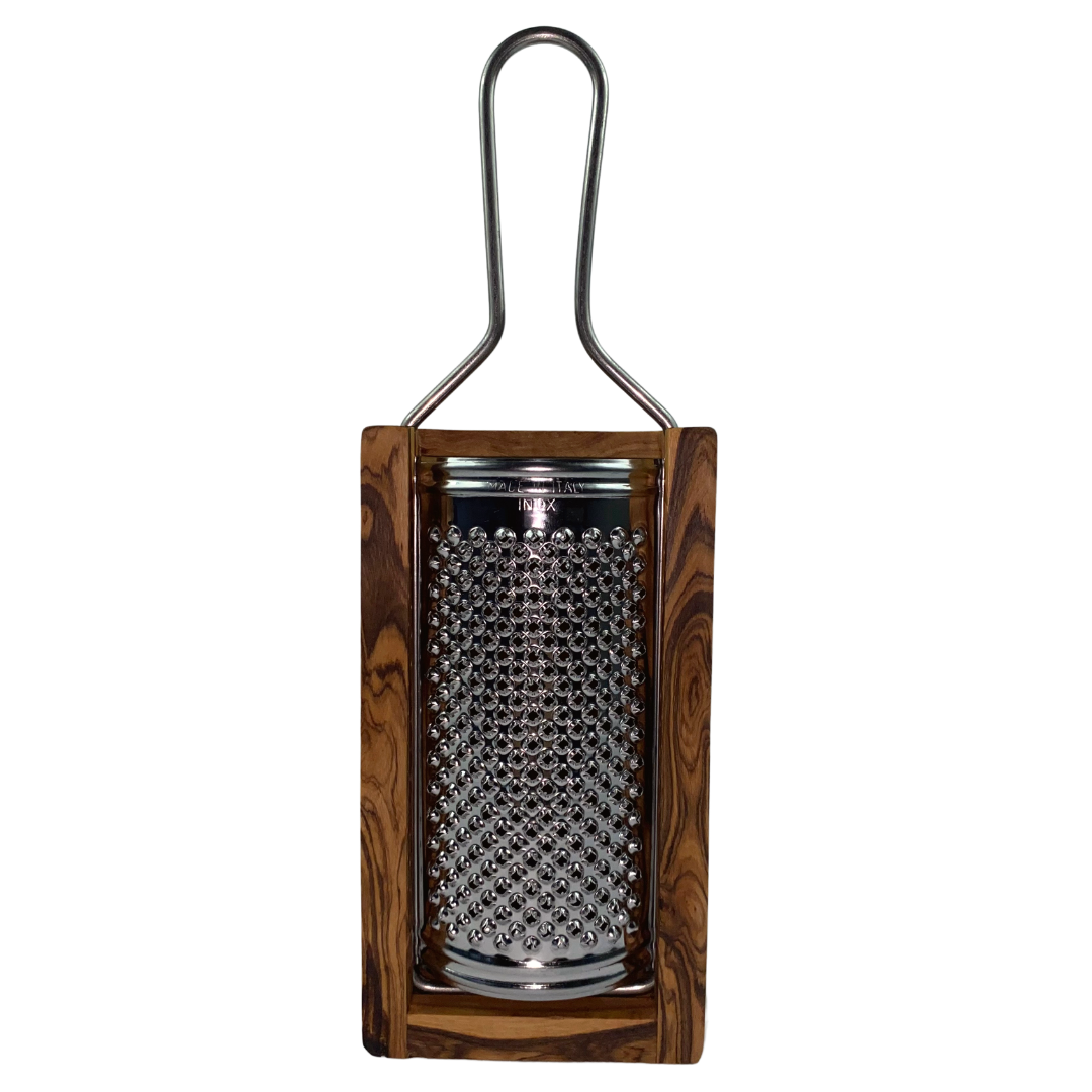 Olive wood manual cheese grater with collection box - Handmade - 11, 15 or 18 cm