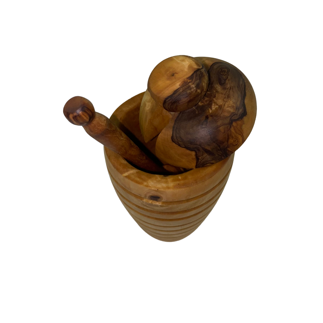 Pot à miel avec sa cuillère - Bois d'olivier - Ayshek