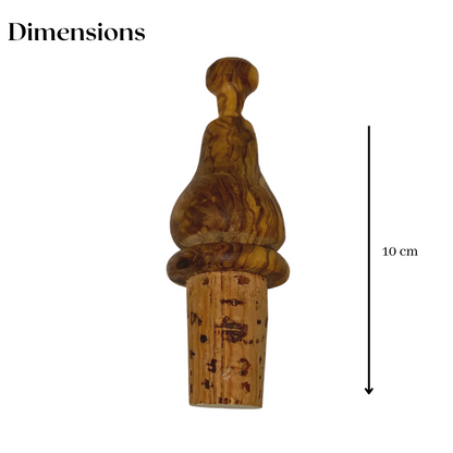 Bottle stopper in olive wood and cork - 10 cm
