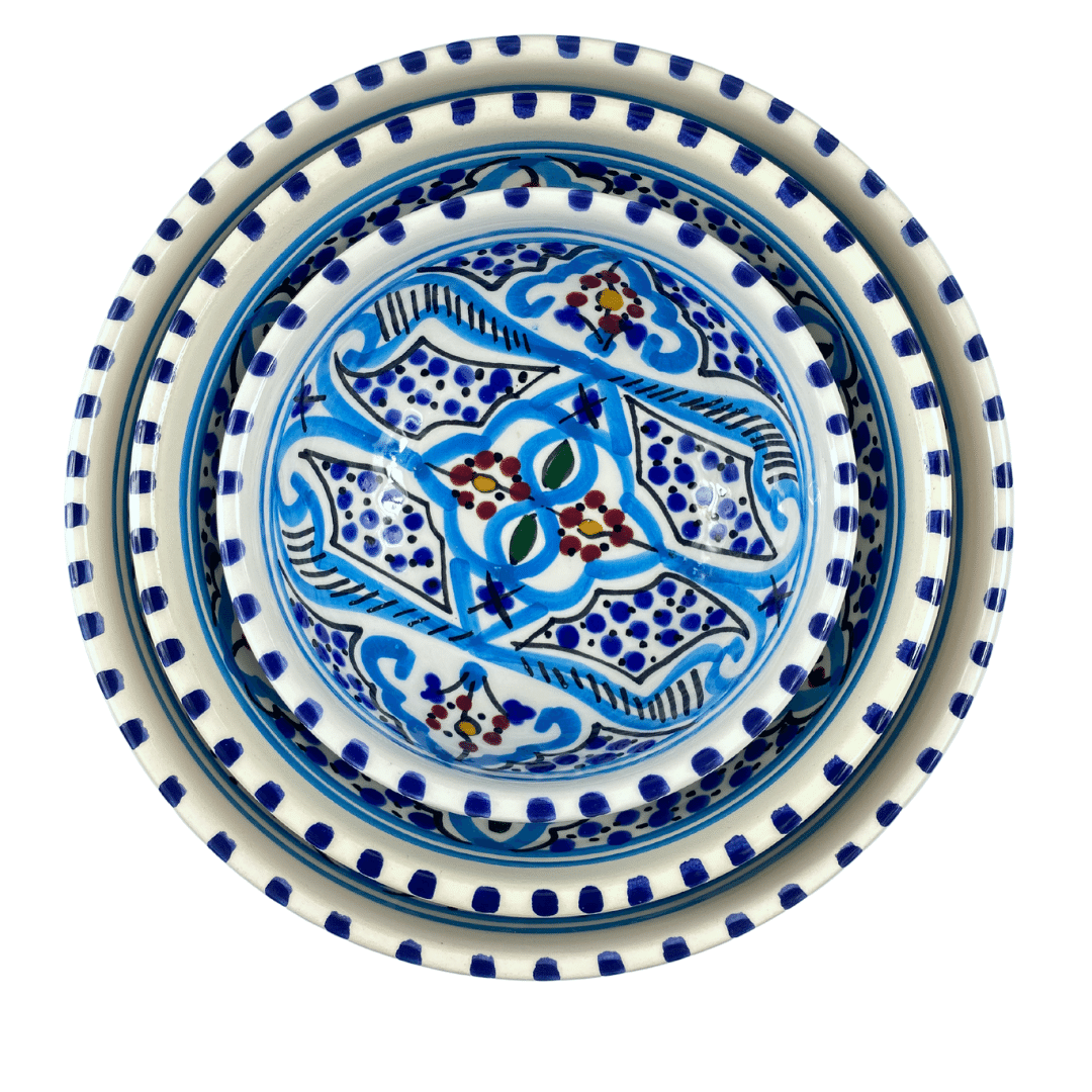 Bol en céramique fabrication artisanale - Méditerranée Turquoise - Lot de 2 ou de 4 - Disponible en différentes tailles