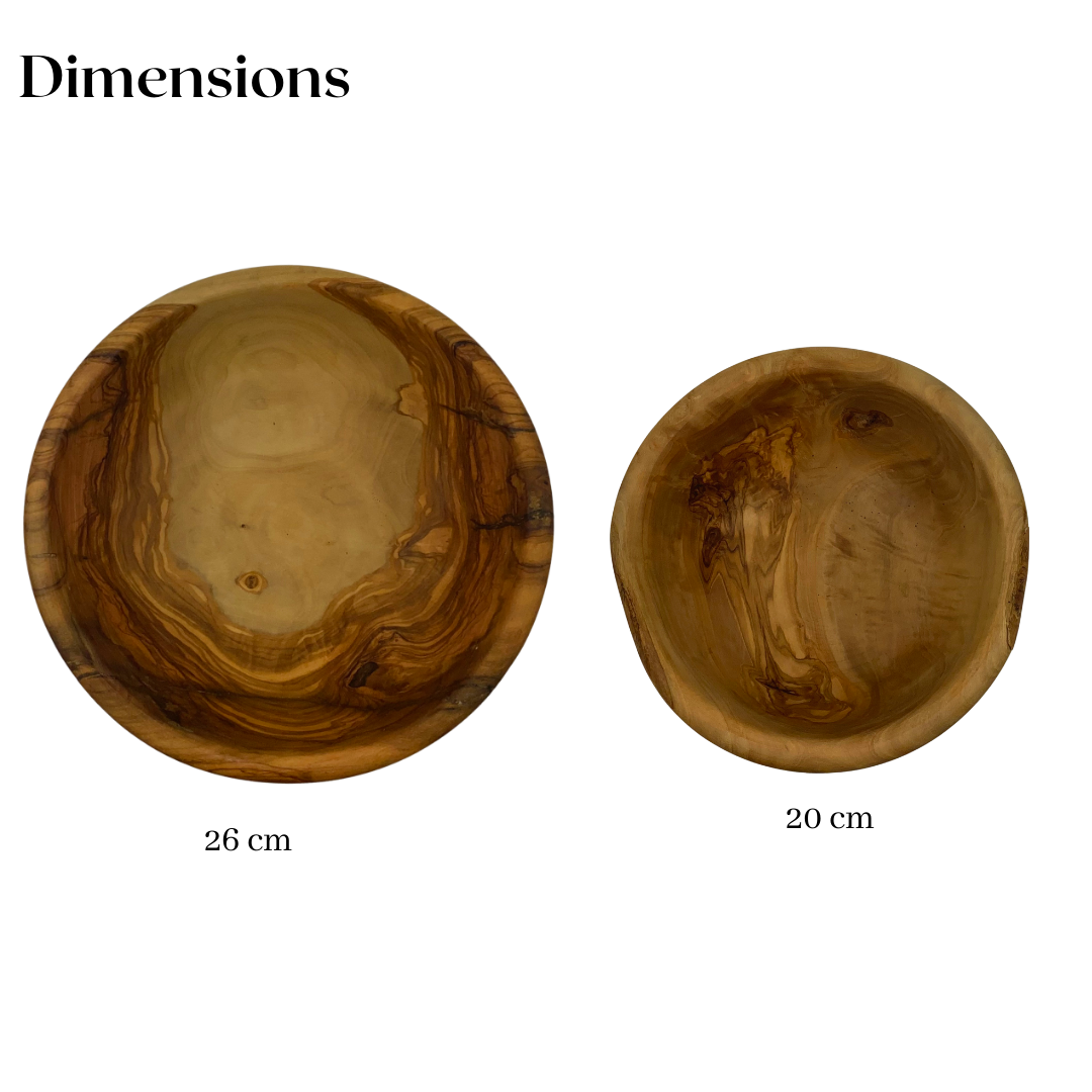 Saladier en bois d'olivier - Style Classique  - Disponible en différentes tailles