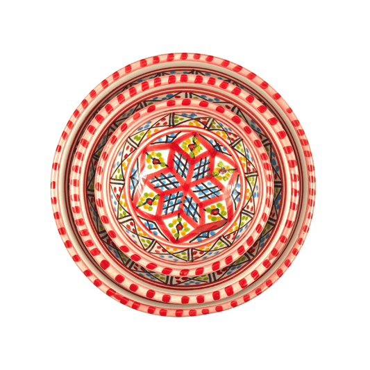 Bol en céramique fabrication artisanale - Chabka Rouge - Lot de 2 ou de 4 - Disponible en différentes tailles