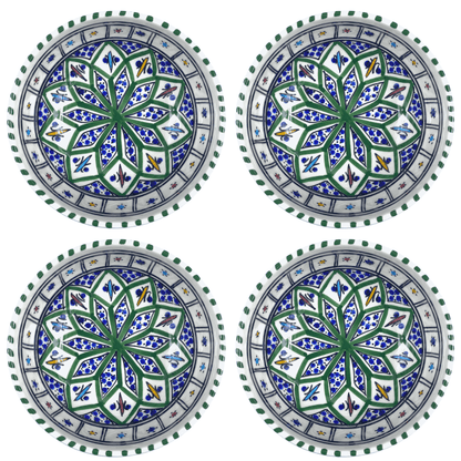 Bol en céramique fabrication artisanale - Jileli Vert - Lot de 2 ou de 4 - Disponible en différentes tailles