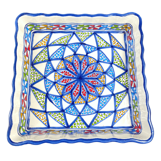 Plat à four carré ou rectangle en céramique - Arabesque - Différents modèles.
