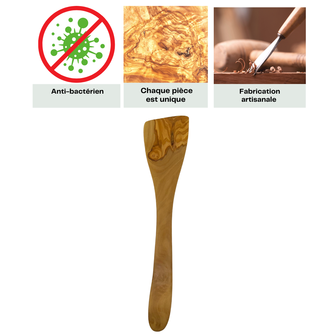 Spatule bois d'olivier - Ustensile de cuisine - Unité ou par lot de 2 - 30 cm