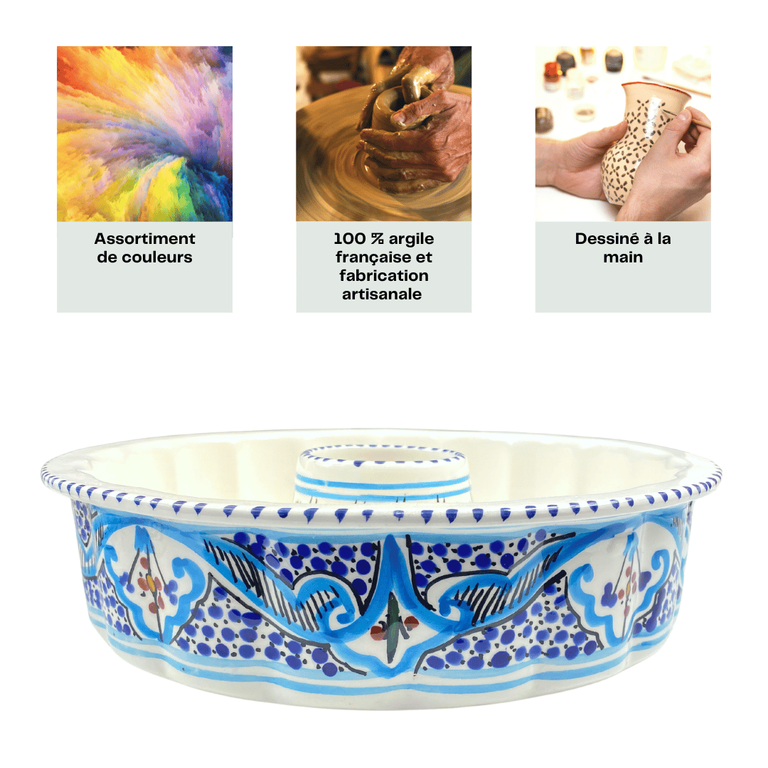 Square or round ceramic oven dish - Mediterranean Turquoise - Different models.